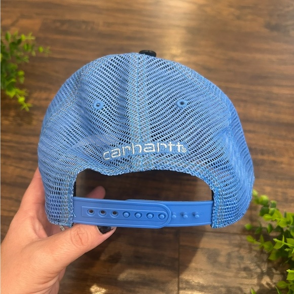 NWT CARHARTT Men’s Womens Light Blue Trucker Hat Baseball Cap Patch y2k country - Picture 2 of 4